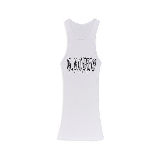 GHETTO RODEO LOGO TANK WHITE