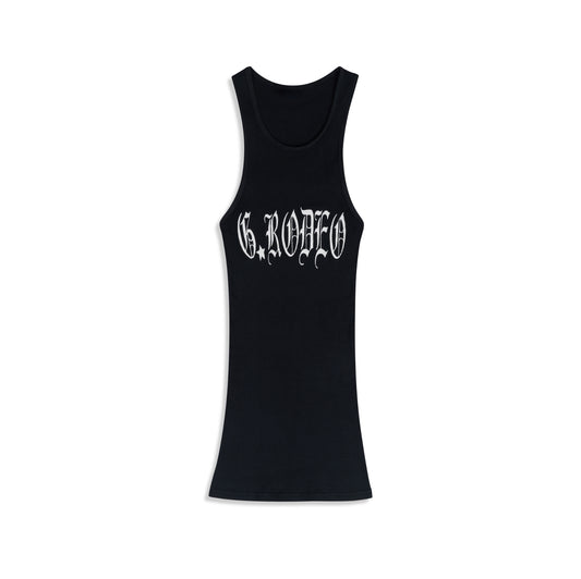 GHETTO RODEO LOGO TANK BLACK